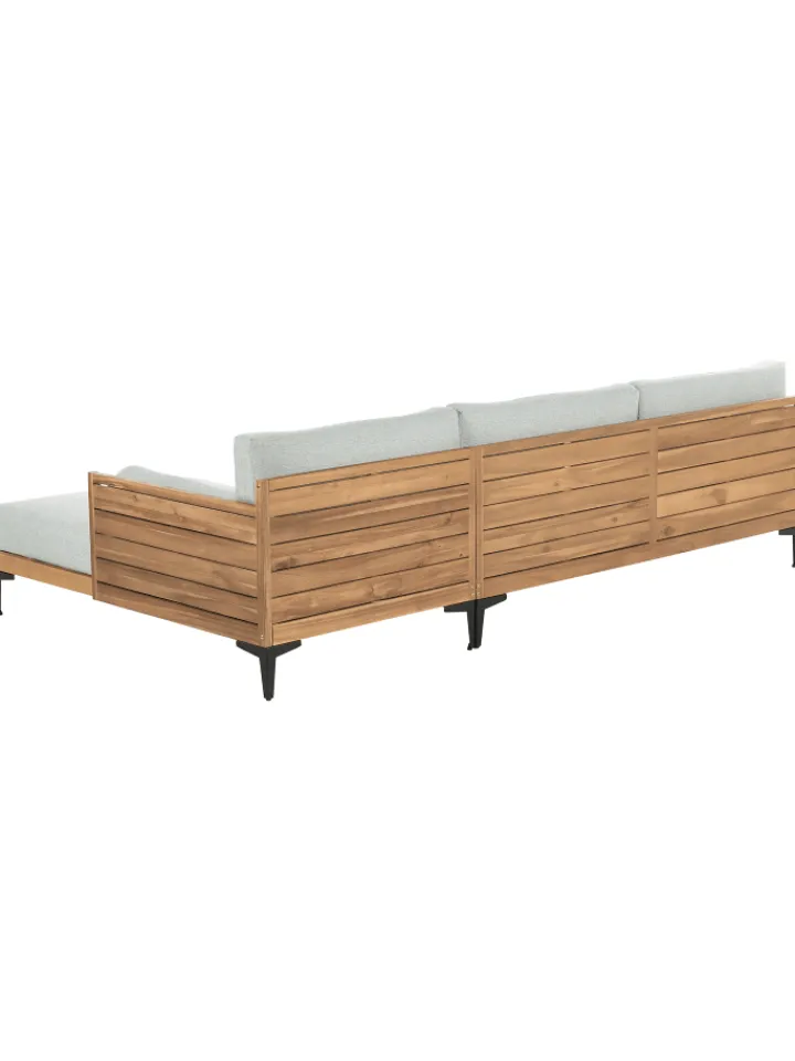 Beliani Gartenmöbel<Gartensofa CAVEZZO in Grau/Schwarz/Braun - (W) 254 x (H) 77 x (L) 150 cm
