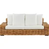 Beliani Gartenmöbel<Gartensofa FORLI in Braun/Weiß - (W) 218 x (H) 67 x (L) 94 cm