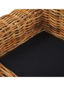Beliani Gartenmöbel<Gartensofa FORLI in Braun/Weiß - (W) 218 x (H) 67 x (L) 94 cm