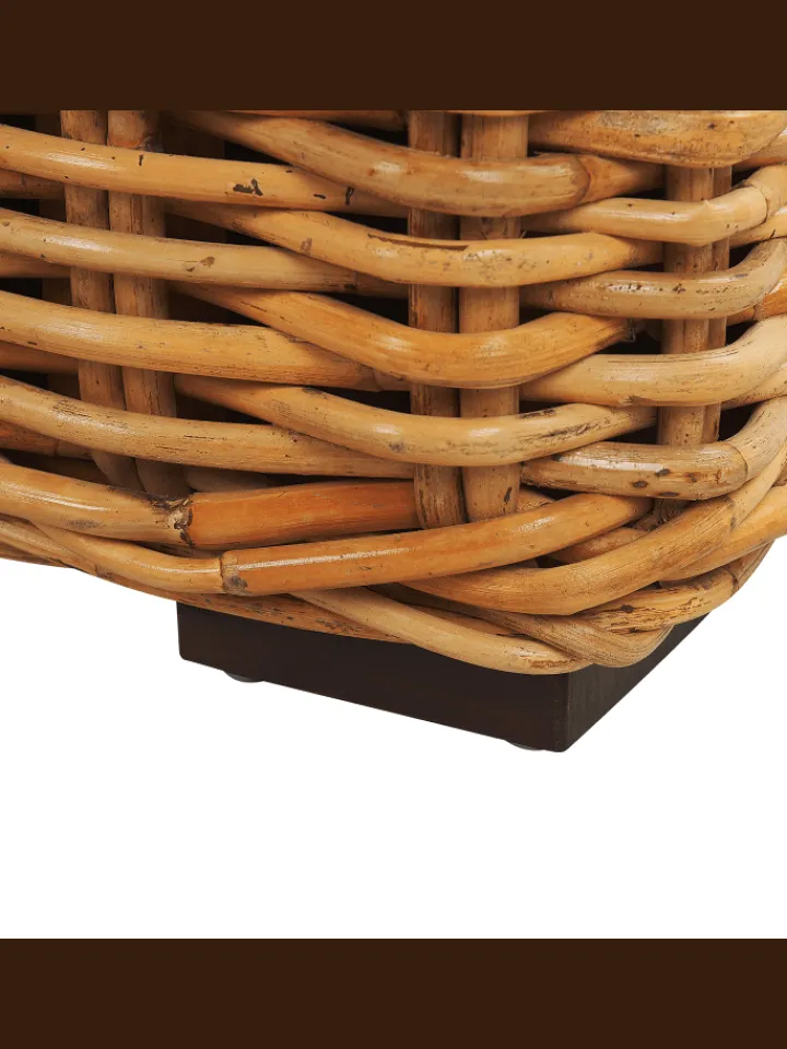 Beliani Gartenmöbel<Gartensofa FORLI in Braun/Weiß - (W) 218 x (H) 67 x (L) 94 cm