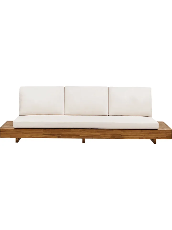Beliani Gartenmöbel<Gartensofa MARETTIMO in Braun/Weiß - (W) 230 x (H) 70 x (L) 68 cm