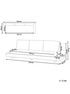 Beliani Gartenmöbel<Gartensofa MARETTIMO in Braun/Weiß - (W) 230 x (H) 70 x (L) 68 cm