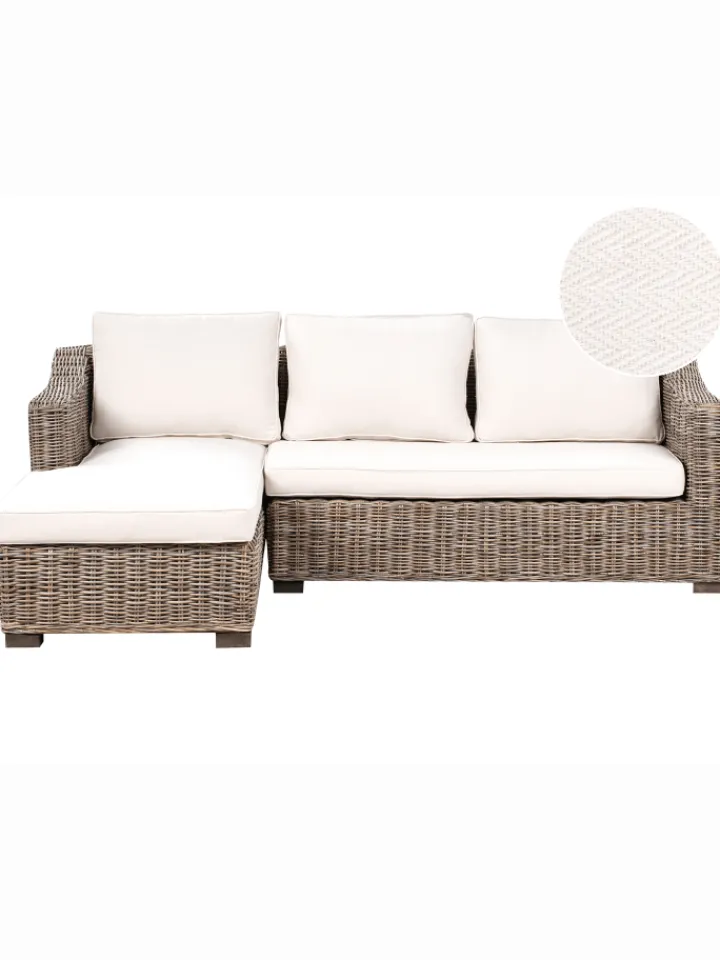 Beliani Gartenmöbel<Gartensofa VALLETRI in Grau - (W) 155 x (H) 85 x (L) 223 cm