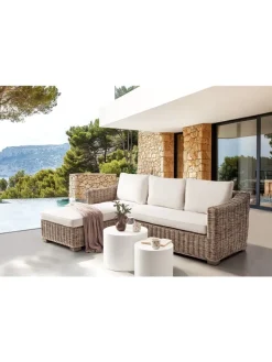 Beliani Gartenmöbel<Gartensofa VALLETRI in Grau - (W) 155 x (H) 85 x (L) 223 cm