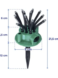 Wenko Gartendekoration<Gartensprinkler "Flexi-Arms" in Grün/ Schwarz - Ø 9 cm