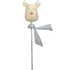 POSIWIO Gartendekoration|Gartendekoration<Gartenstab "Elchkopf" in Creme/ Hellblau - (B)27 x (H)87,5 cm