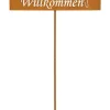 POSIWIO Gartendekoration|Gartendekoration<Gartenstab "Katze" in Hellbraun - (H)97 cm