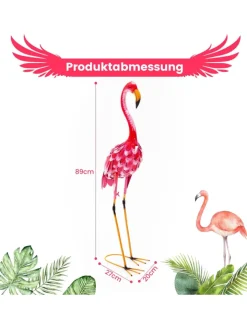 COSTWAY Gartendekoration<Gartenstatuen 2er Set in Rosa