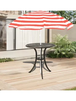 relaxdays Gartenmöbel<Gartentisch in Schwarz/ Bronze - (H)65 x Ø 60 cm