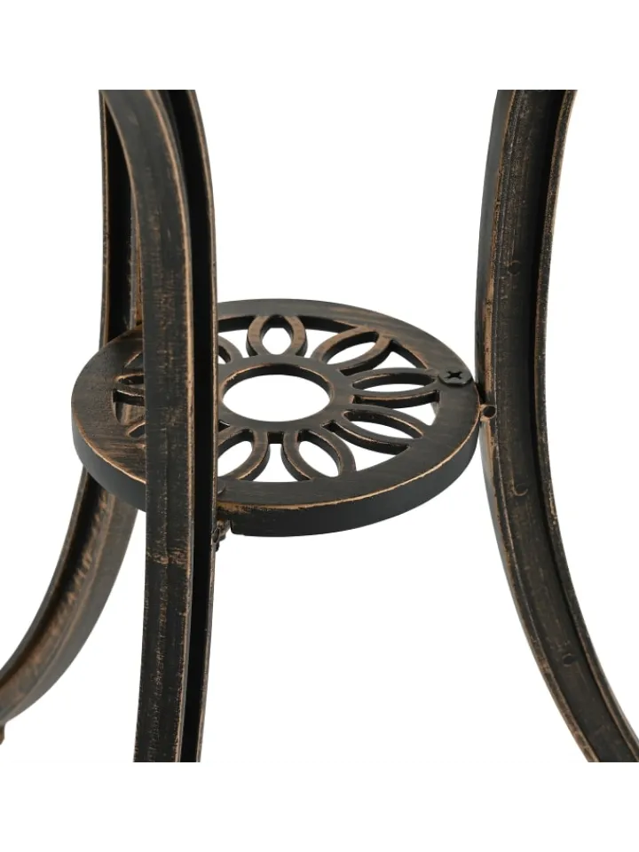 relaxdays Gartenmöbel<Gartentisch in Schwarz/ Bronze - (H)65 x Ø 60 cm