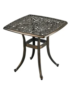 relaxdays Gartenmöbel<Gartentisch in Schwarz/ Bronze - (B)53 x (H)53 x (T)53 cm