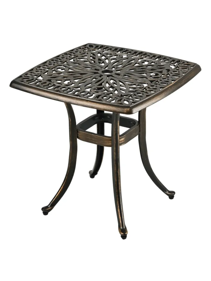 relaxdays Gartenmöbel<Gartentisch in Schwarz/ Bronze - (B)53 x (H)53 x (T)53 cm