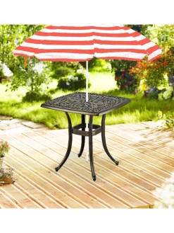 relaxdays Gartenmöbel<Gartentisch in Schwarz/ Bronze - (B)53 x (H)53 x (T)53 cm