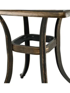 relaxdays Gartenmöbel<Gartentisch in Schwarz/ Bronze - (B)53 x (H)53 x (T)53 cm