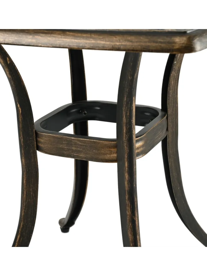 relaxdays Gartenmöbel<Gartentisch in Schwarz/ Bronze - (B)53 x (H)53 x (T)53 cm