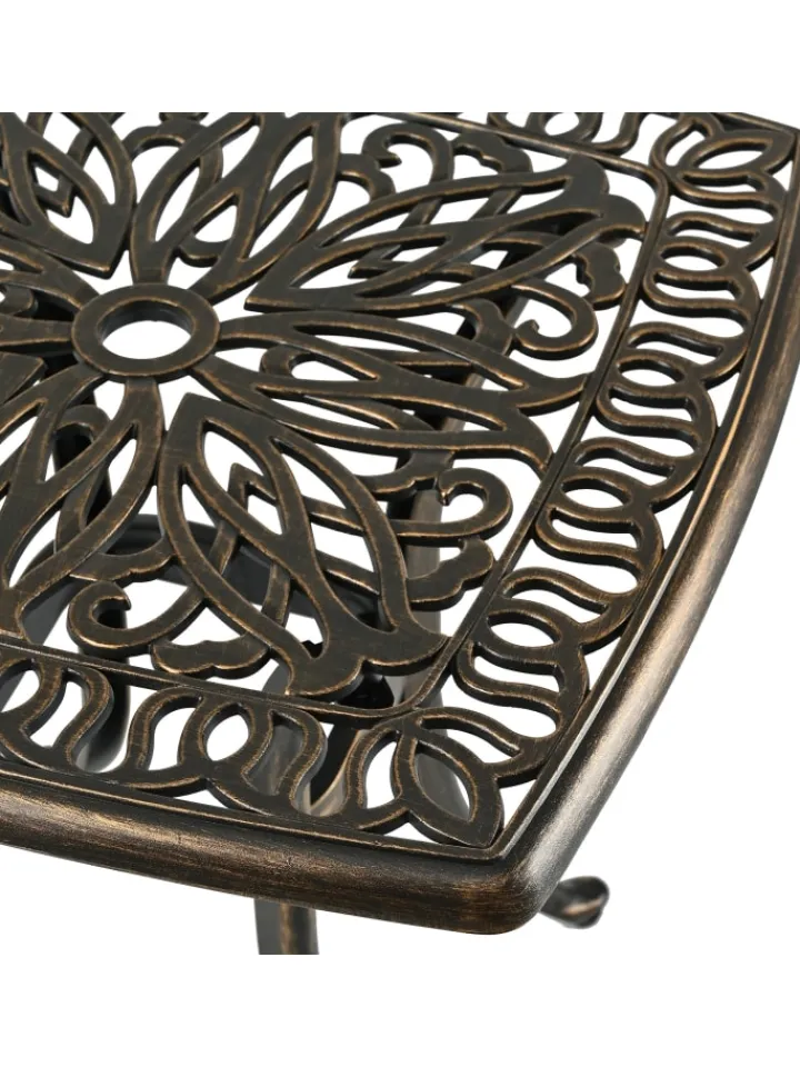 relaxdays Gartenmöbel<Gartentisch in Schwarz/ Bronze - (B)53 x (H)53 x (T)53 cm