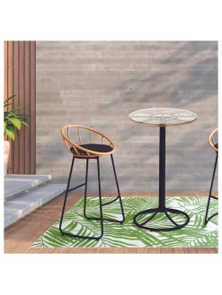 Garden Spirit Gartenmöbel<Gartentisch "Surabay" in Natur/ Schwarz - (H)100 x Ø 65 cm