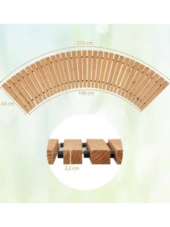 COSTWAY Gartendekoration<Gartenweg Holz ausrollbar 216x43cm in Beige
