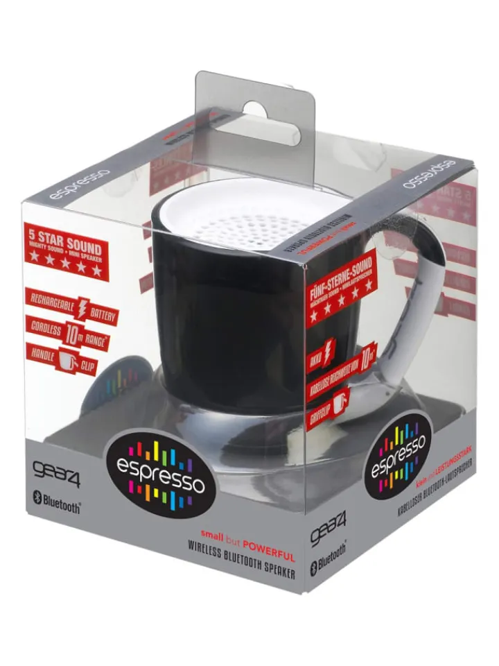 COFI 1453 Tv & Audio<Gear4 Bluetooth Mini-Lautsprecher im Espresso-Tassen-Design Kompakter in Schwarz