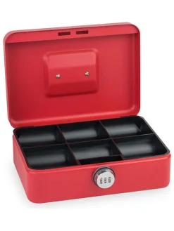 SAX Wohndekoration<Geldkassette in Rot - (B)25 x (H)9 x (T)18 cm