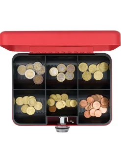 SAX Wohndekoration<Geldkassette in Rot - (B)25 x (H)9 x (T)18 cm