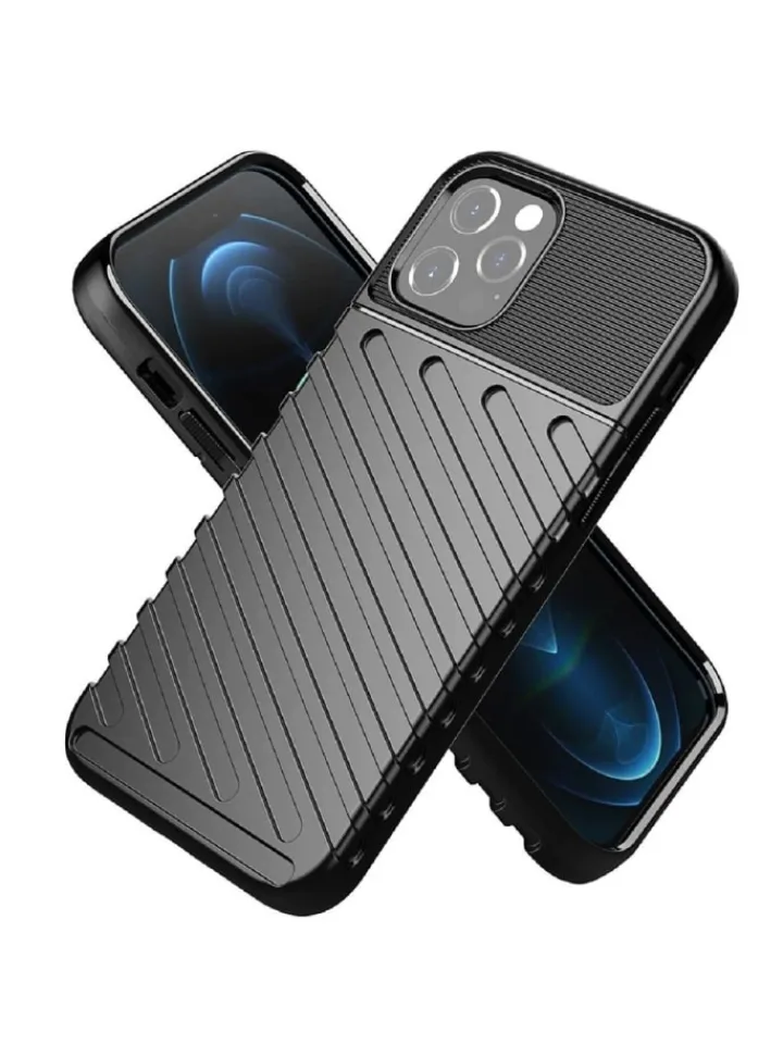 COFI 1453 Smartphones & Zubehör<Gepanzerte Thunder Bumper Handy Hülle kompatibel Samsung Galaxy in Schwarz