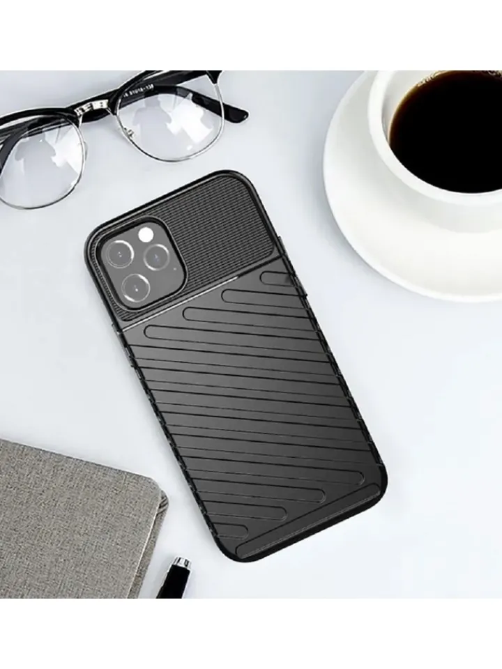 COFI 1453 Smartphones & Zubehör<Gepanzerte Thunder Bumper Handy Hülle kompatibel Samsung Galaxy in Schwarz
