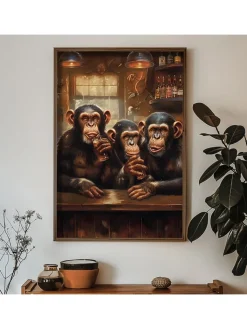 ABERTO DESIGN Wanddekoration<Gerahmter Holzkunstdruck - (L)70 x (B)50 cm