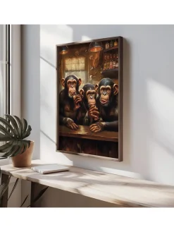 ABERTO DESIGN Wanddekoration<Gerahmter Holzkunstdruck - (L)70 x (B)50 cm