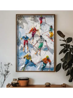 ABERTO DESIGN Wanddekoration<Gerahmter Holzkunstdruck - (L)70 x (B)50 cm