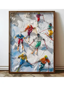 ABERTO DESIGN Wanddekoration<Gerahmter Holzkunstdruck - (L)70 x (B)50 cm