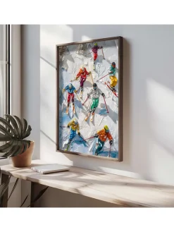 ABERTO DESIGN Wanddekoration<Gerahmter Holzkunstdruck - (L)70 x (B)50 cm