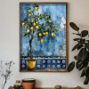 ABERTO DESIGN Wanddekoration<Gerahmter Holzkunstdruck - (L)70 x (B)50 cm