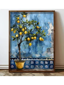 ABERTO DESIGN Wanddekoration<Gerahmter Holzkunstdruck - (L)70 x (B)50 cm