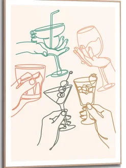 Orangewallz Wanddekoration<Gerahmter Kunstdruck "Cheers Glasses"