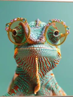 Orangewallz Wanddekoration<Gerahmter Kunstdruck "Karma Chameleon"