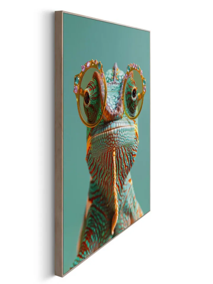 Orangewallz Wanddekoration<Gerahmter Kunstdruck "Karma Chameleon"