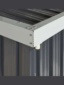 Beliani Pflanzen & Zubehör<Gerätehaus mit Holzunterstand UMBRIA in Grau/Weiß