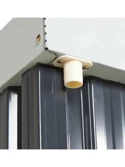 Beliani Pflanzen & Zubehör<Gerätehaus mit Holzunterstand UMBRIA in Grau/Weiß