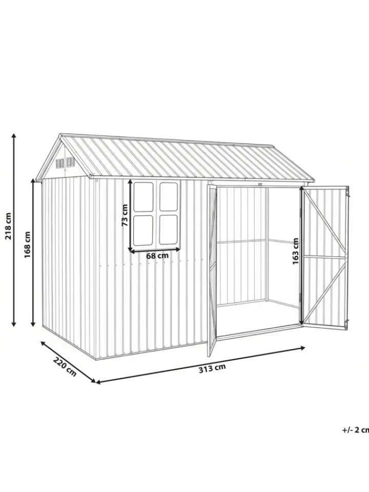 Beliani Pflanzen & Zubehör<Gerätehaus mit Holzunterstand NOCCIANO in Braun/Grau