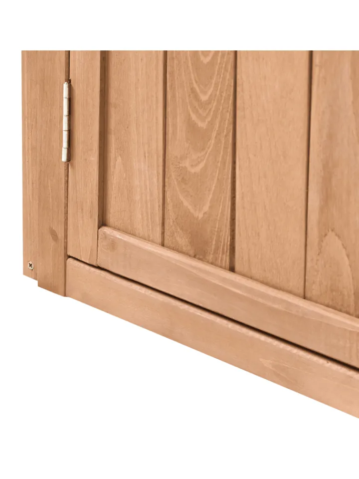 Beliani Pflanzen & Zubehör<Gerätehaus mit Holzunterstand TOFFIA in Braun - (W) 127 x (H) 160 x (L) 66 cm