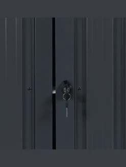 Beliani Pflanzen & Zubehör<Gerätehaus mit Holzunterstand MOENA in Grau - (W) 158 x (H) 134 x (L) 96 cm