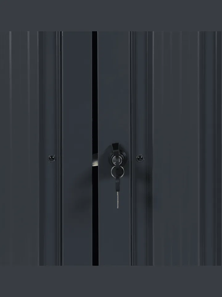 Beliani Pflanzen & Zubehör<Gerätehaus mit Holzunterstand MOENA in Grau - (W) 158 x (H) 134 x (L) 96 cm