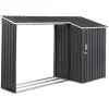 Beliani Pflanzen & Zubehör<Gerätehaus mit Holzunterstand AOSTA in Grau - (W) 270 x (H) 158 x (L) 105 cm