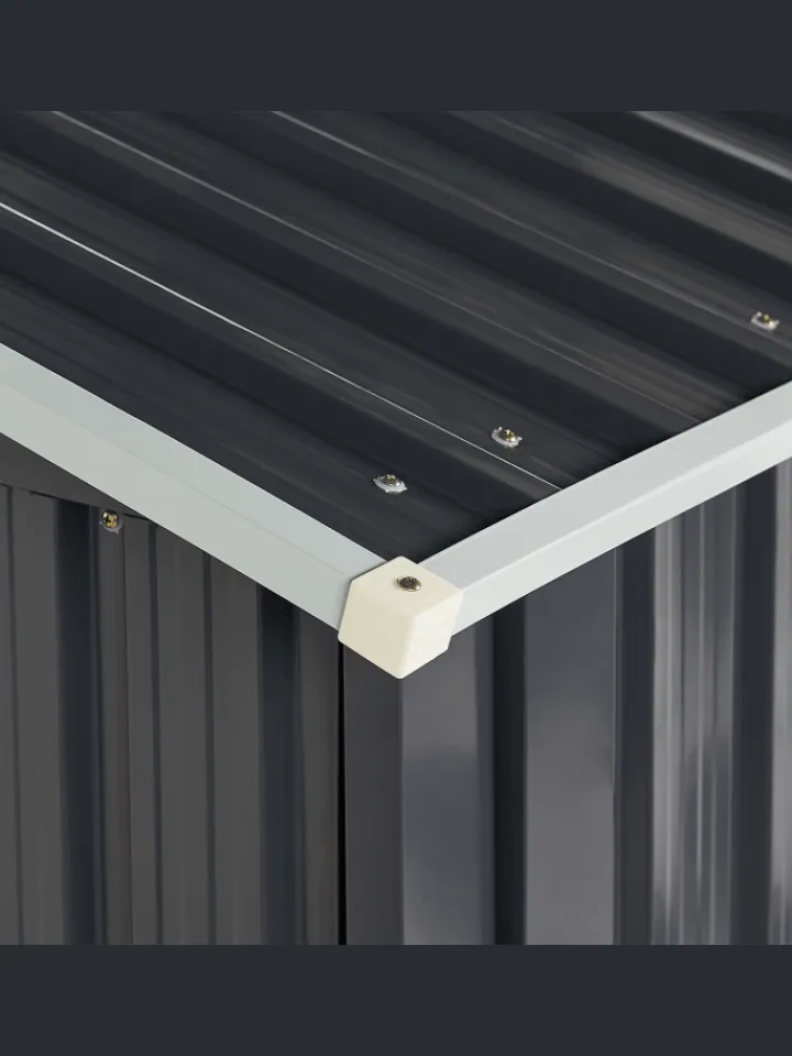 Beliani Pflanzen & Zubehör<Gerätehaus mit Holzunterstand AOSTA in Grau - (W) 270 x (H) 158 x (L) 105 cm