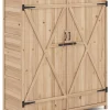 COSTWAY Pflanzen & Zubehör<Geräteschuppen Holz 140 x 51 x 163 cm in Hellbraun