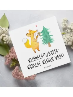 Mr. & Mrs. Panda Sonstige Gutscheine<Geschenk Gutschein Weihnachtszauber mit Spruch in Weiß