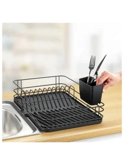 Wenko Weitere Haushaltshelfer<Geschirrständer in Schwarz - (B)43 x (H)10 x (T)31 cm