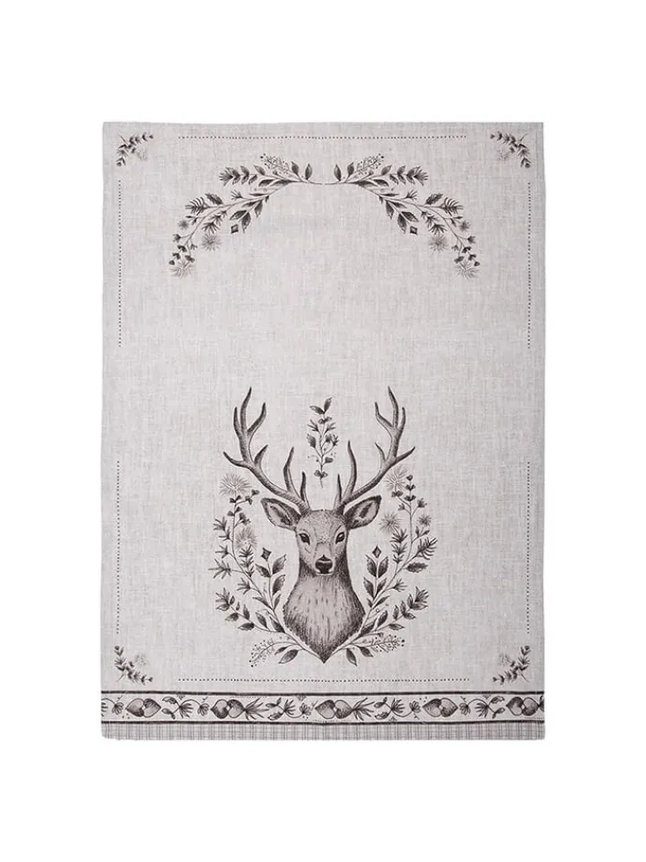 Clayre & Eef Küchentextilien|Tisch- & Küchentextilien<Geschirrtuch in Braun/ Grau - (L)70 x (B)50 cm