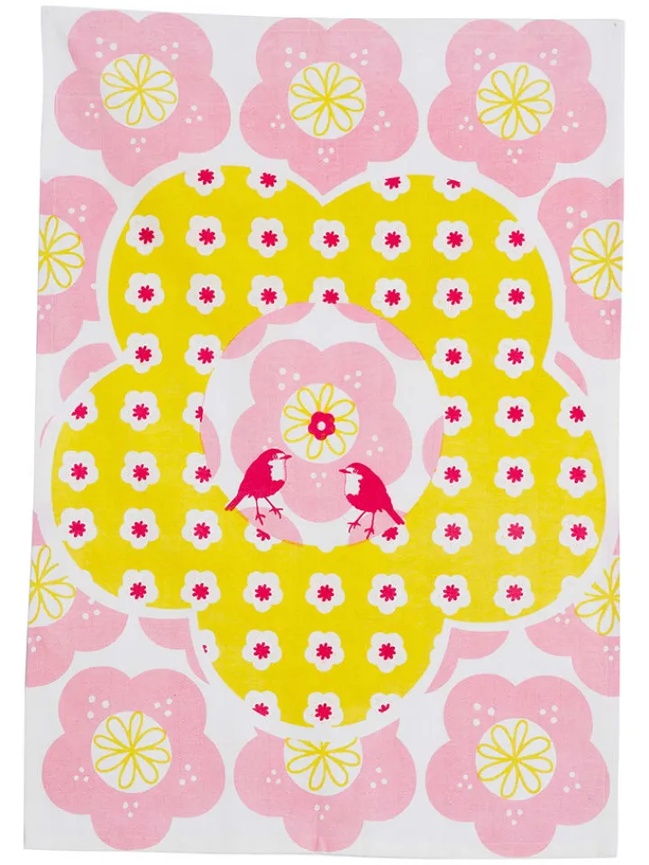 Overbeck and Friends Küchentextilien<Geschirrtuch "Mimi" in Gelb/ Rosa - (B)70 x (H)50 cm